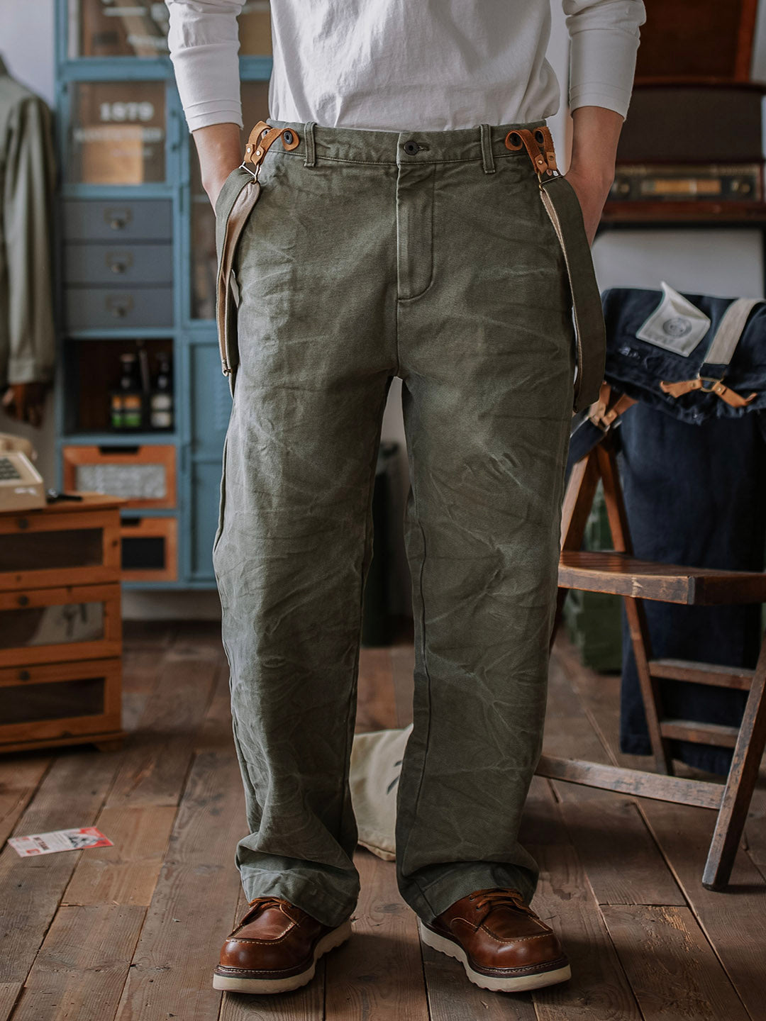 15oz Heavyweight Canvas Trousers with Suspenders – Madepants