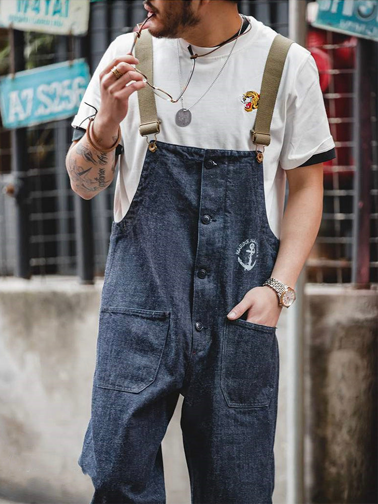 American Retro Style Navy Deck Overalls – Madepants
