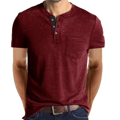T-shirt à manches courtes de couleur unie pour hommes 
