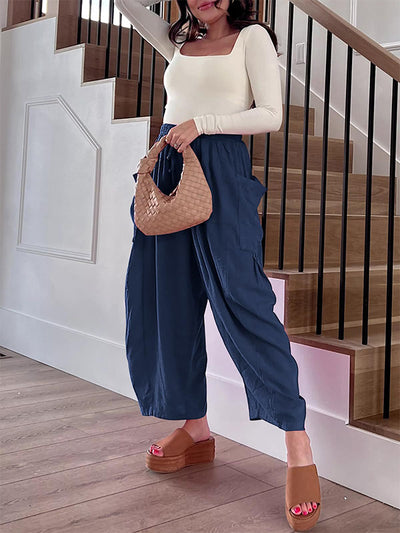 Loose Wide Leg Pants with Deep Pockets