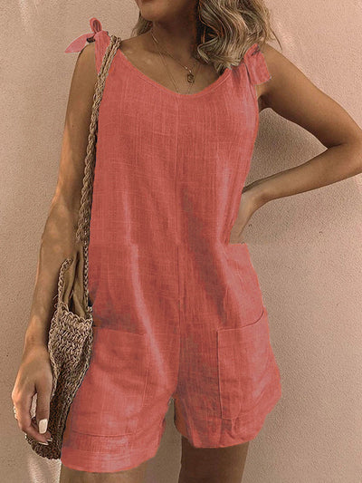 Women's Cotton Overalls Casual Sleeveless Romper