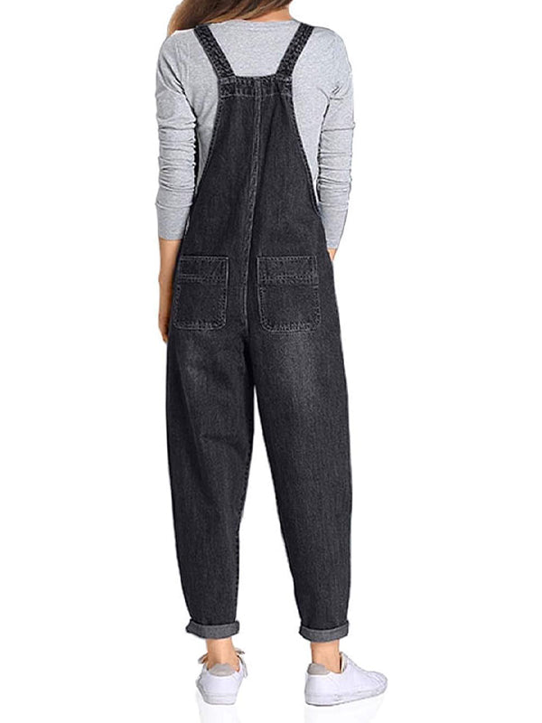 Salopette ample décontractée en denim pour femme