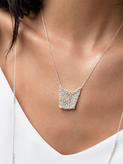 Handmade S925 Silver Lucky Bag Pendant Necklace