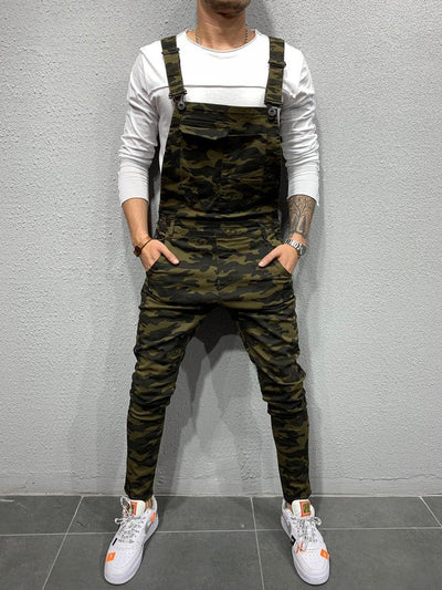 Salopette en jean coupe skinny avec poche à rabat pour homme