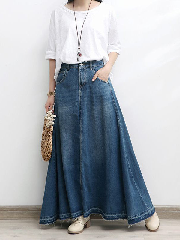 Robe longue ample en jean d'inspiration vintage