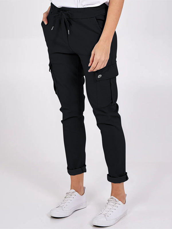 Women's Drawstring Slim Fit Cargo Pants