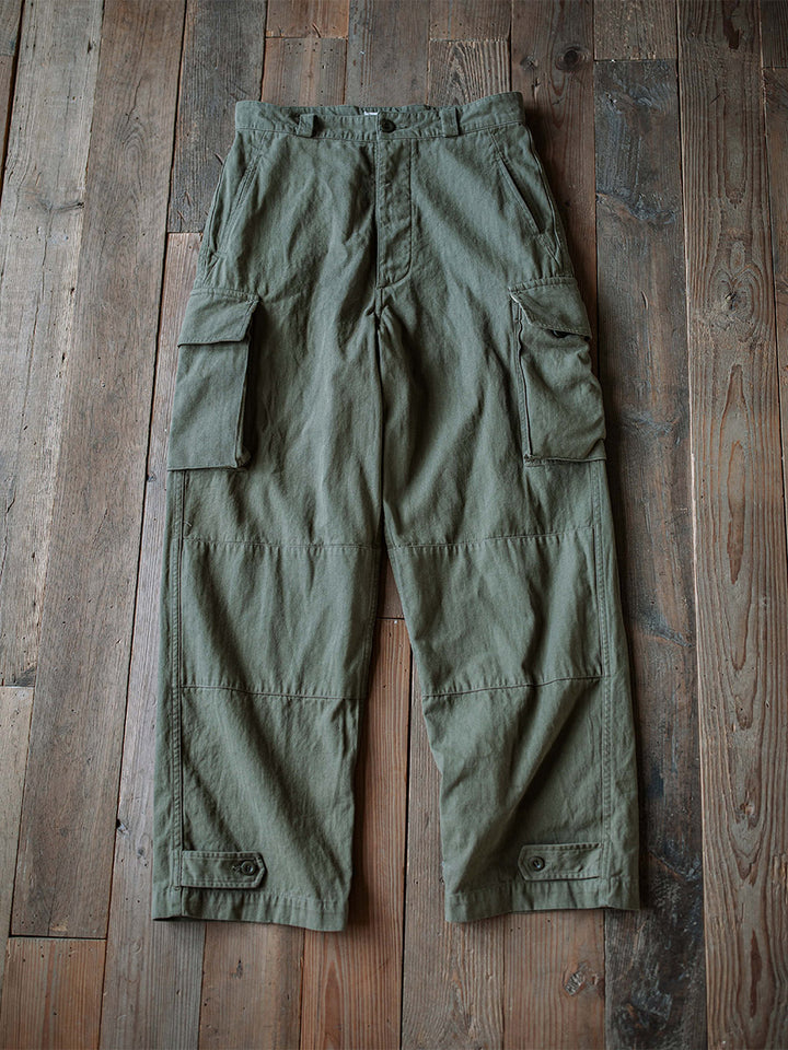 実物French military M-47 pants herringbone Reproduction French Army M-47 Herringbone Twill Trousers