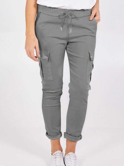 Women's Drawstring Slim Fit Cargo Pants