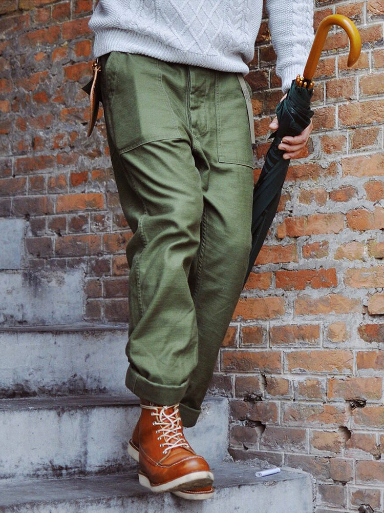 US Military Olive Green 107 Straight Pants