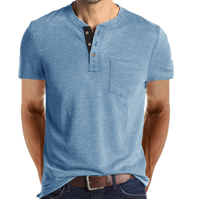 T-shirt à manches courtes de couleur unie pour hommes 
