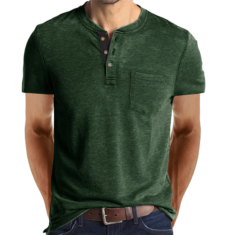 T-shirt à manches courtes de couleur unie pour hommes 