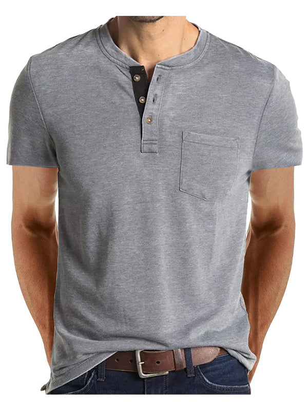 T-shirt à manches courtes de couleur unie pour hommes 