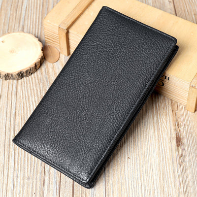 Men's Vintage-Inspired Crazy Horse Leather Long Wallet