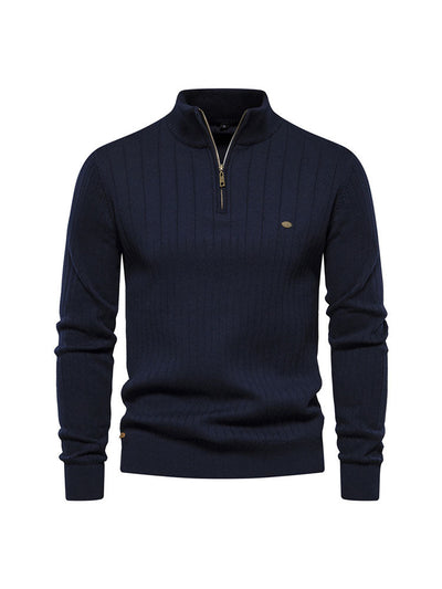 Men's 1/4 Zip Ribbed Sweater