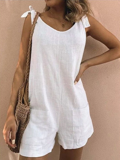 Women's Cotton Overalls Casual Sleeveless Romper