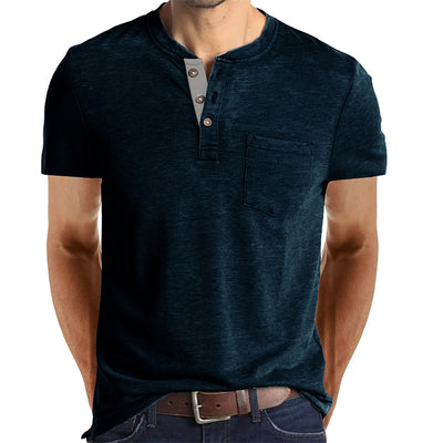 T-shirt à manches courtes de couleur unie pour hommes 
