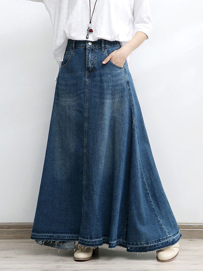 Robe longue ample en jean d'inspiration vintage