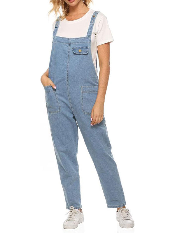 Salopette ample décontractée en denim pour femme