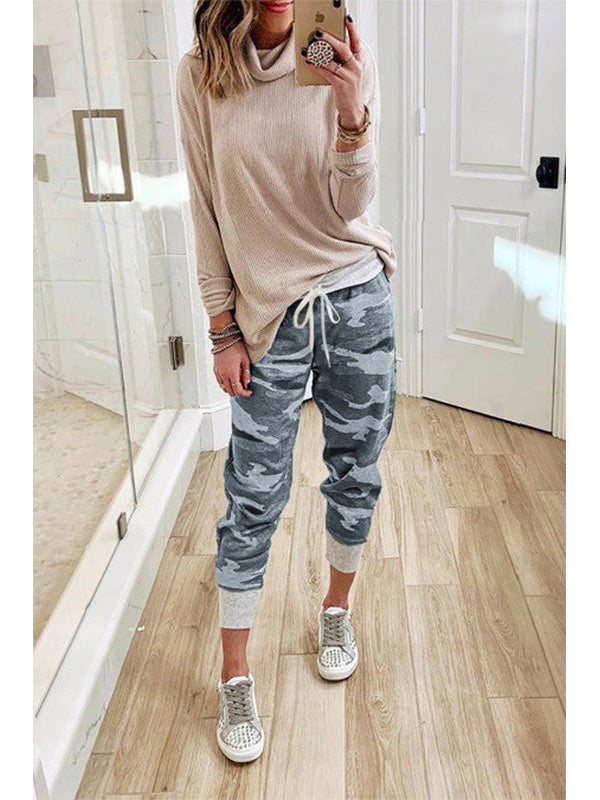 Cozy Camo Drawstring Jogger Pants