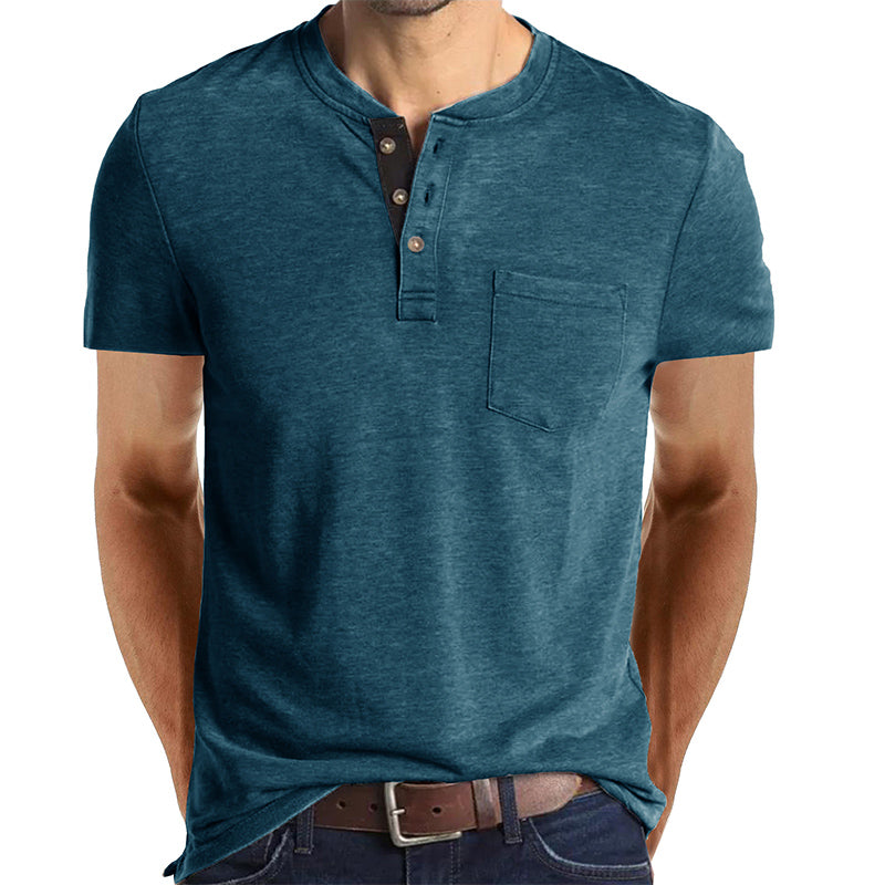 T-shirt à manches courtes de couleur unie pour hommes 