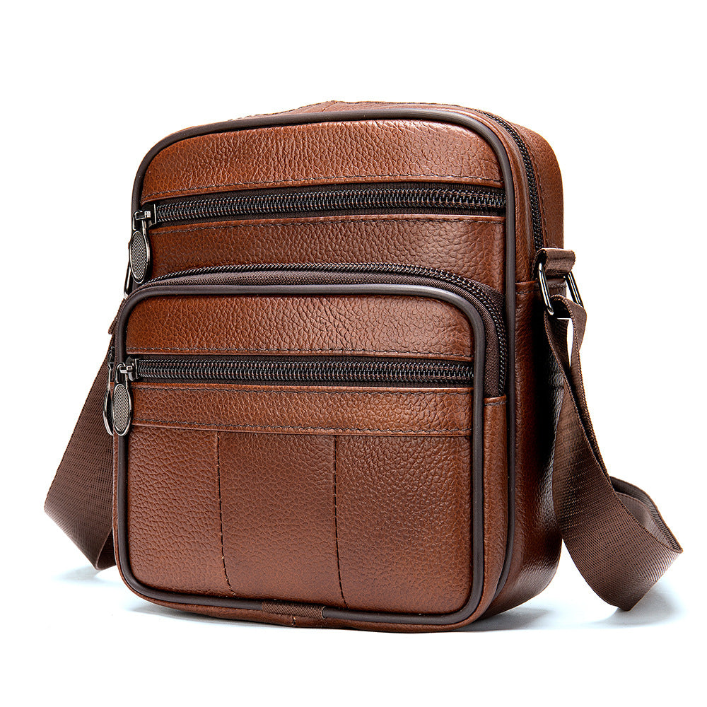 Bolso bandolera de piel de vacuno de primera flor para hombre