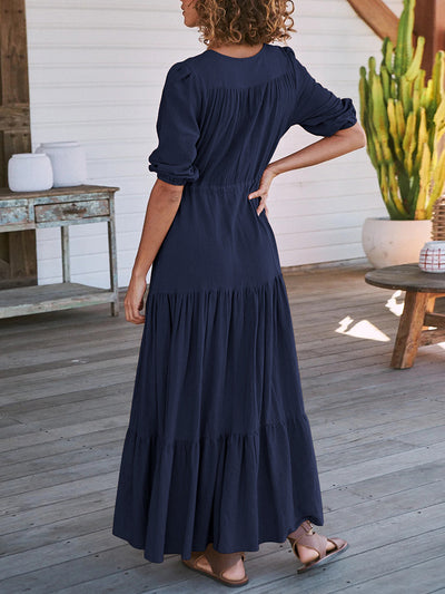 Robes longues bohèmes à taille avec cordon de serrage