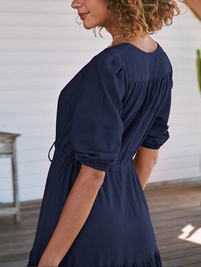 Robes longues bohèmes à taille avec cordon de serrage