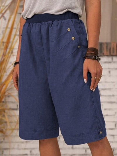 Pantalones casuales para mujer Pantalones cortos con bolsillos rectos y cintura elástica