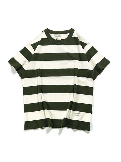 Camiseta de cuello redondo a rayas para hombre