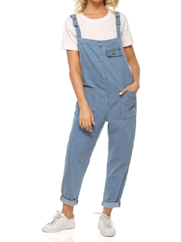 Salopette ample décontractée en denim pour femme