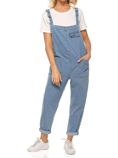 Salopette ample décontractée en denim pour femme