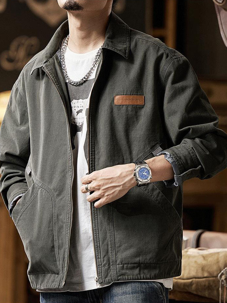 Men's Vintage-Inspired Casual Workwear Jacket