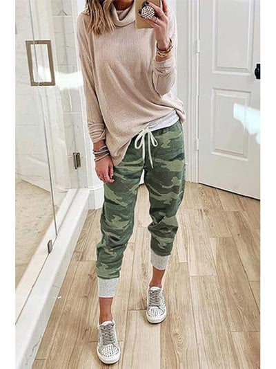 Cozy Camo Drawstring Jogger Pants