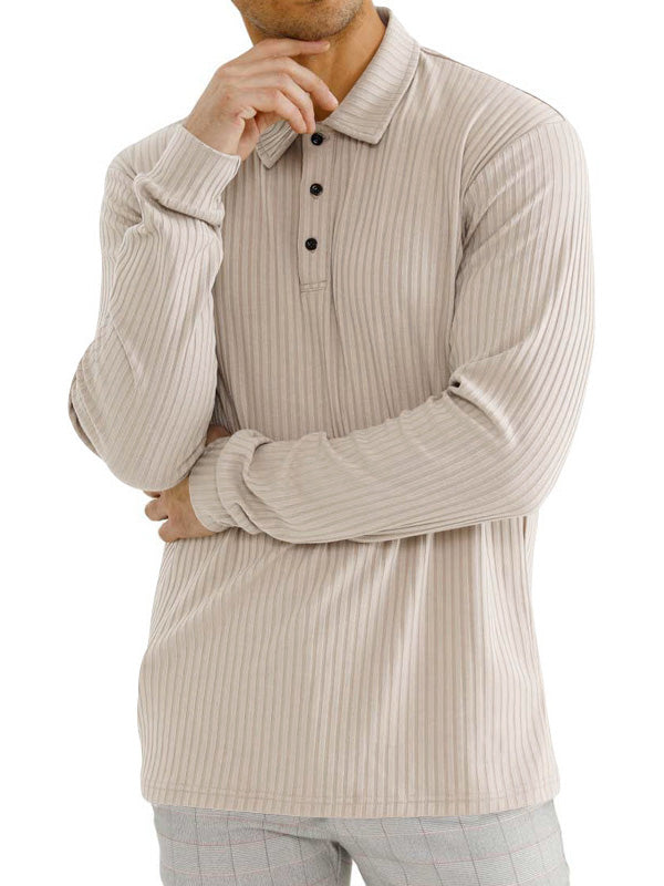 Men's Classic Casual Long Sleeve Polo Shirt