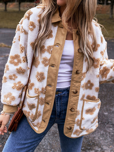 Chemisier à col noué et imprimé floral bohème