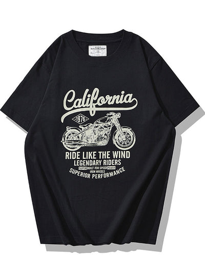 Vintage-Inspired Motorcycle Print Men's Classic T-shirt