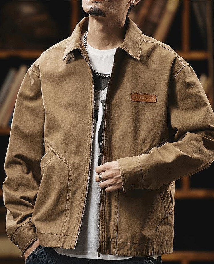 Men's Vintage-Inspired Casual Workwear Jacket