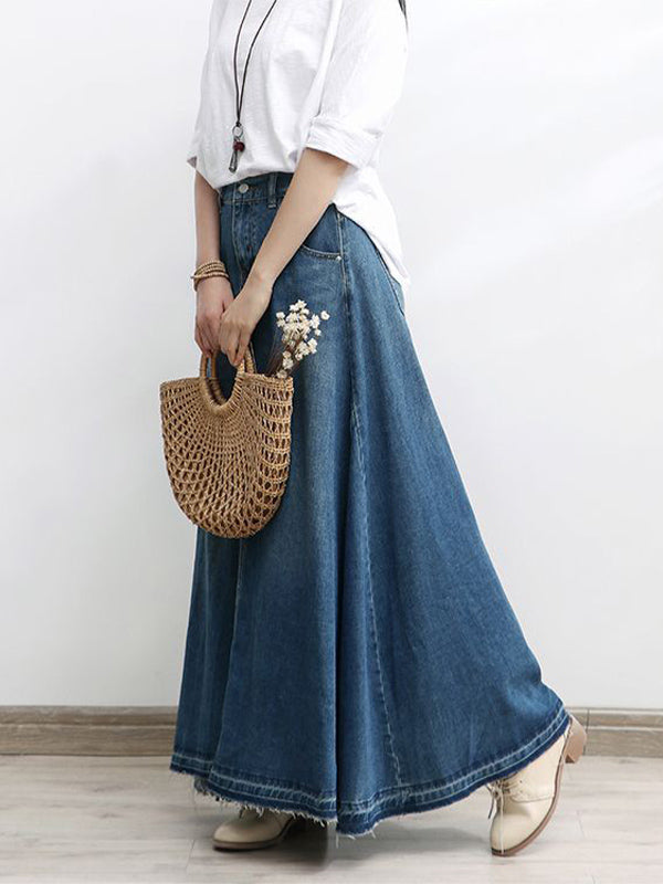 Robe longue ample en jean d'inspiration vintage