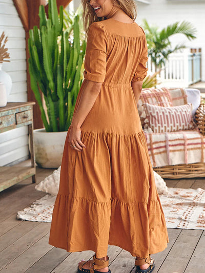Robes longues bohèmes à taille avec cordon de serrage