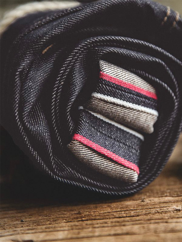 Vaqueros de mezclilla cruda estilo retro americano para hombre