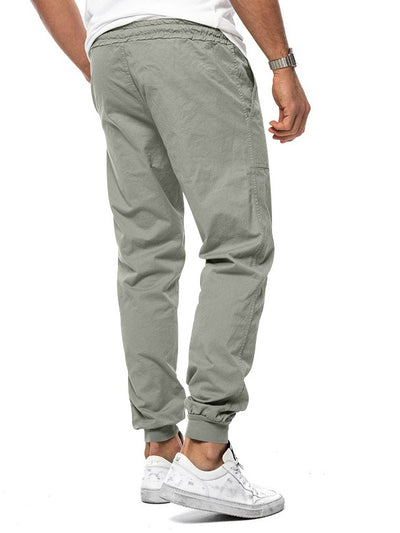 Pantalones de hombre 100 % lino con cordón