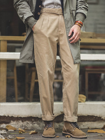Men's Vintage GURKHA Pants Straight Casual Pants