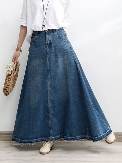 Robe longue ample en jean d'inspiration vintage