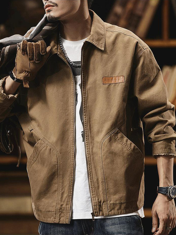 Men's Vintage-Inspired Casual Workwear Jacket
