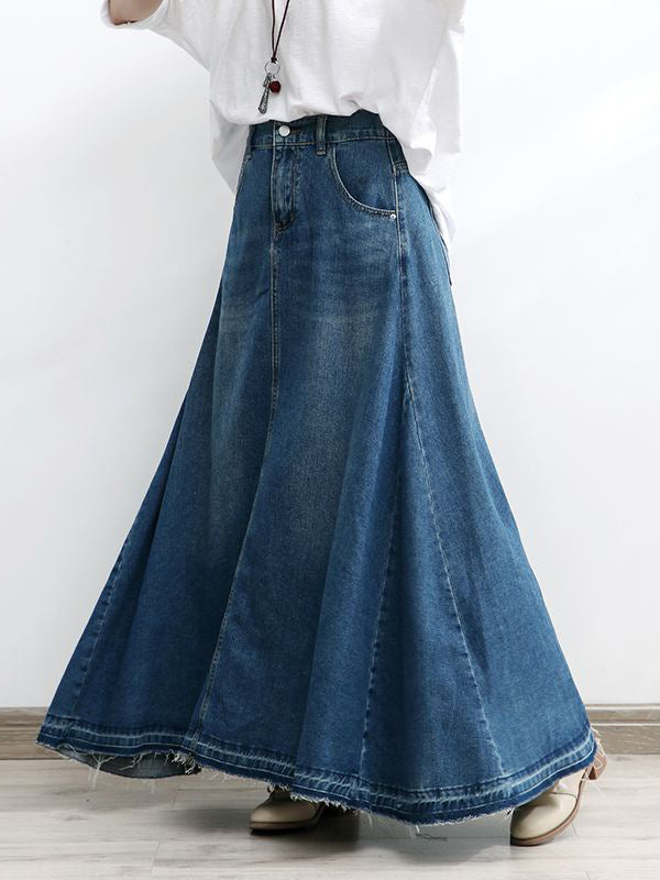 Robe longue ample en jean d'inspiration vintage