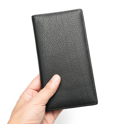 Men's Vintage-Inspired Crazy Horse Leather Long Wallet