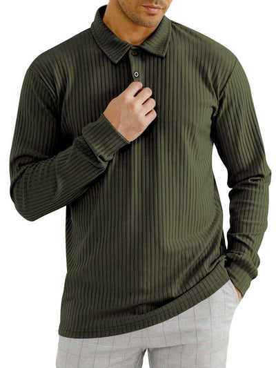 Men's Classic Casual Long Sleeve Polo Shirt