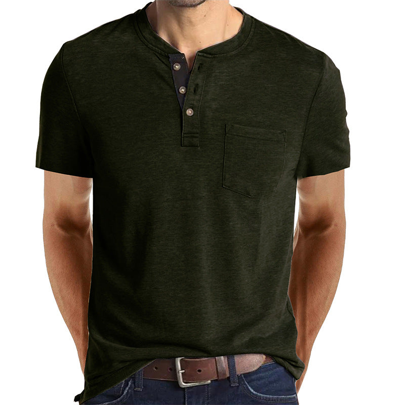 T-shirt à manches courtes de couleur unie pour hommes 