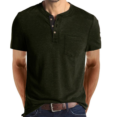 T-shirt à manches courtes de couleur unie pour hommes 