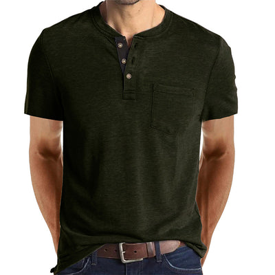 Camiseta de manga corta de color liso para hombre 